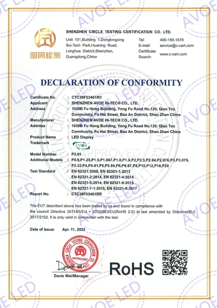 中国 Shen Zhen AVOE Hi-tech Co., Ltd. 認証